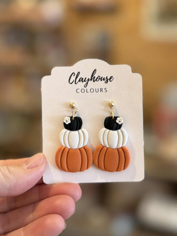 Stacked Pumpkin Black Cream Pumpkin Little Flower