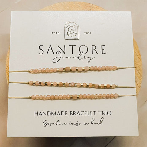 Petite Trio Bracelet Peach Sunstone