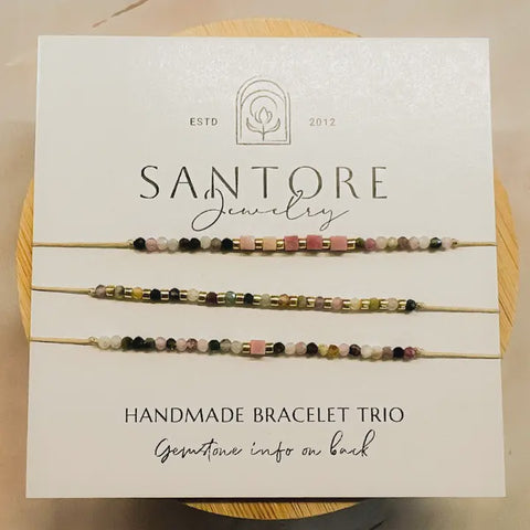 Watermelon Tourmaline - Petite Trio Bracelet