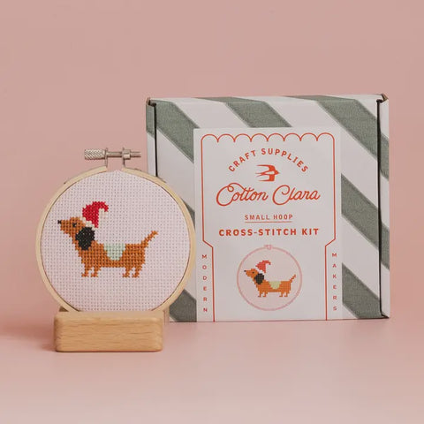 Christmas Dachsund Cross Stitch Kit