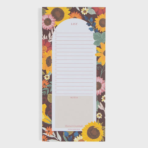 Fall Flowers Market List Notepad