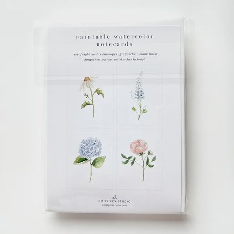 Garden Flowers Paintable Notecards Set of 8 Cards