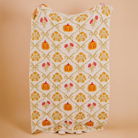 Cozy Dreams Luxe Blanket-Patchwork Pumpkins