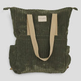Corduroy Backpack - Shoulder Bag – Olive Green