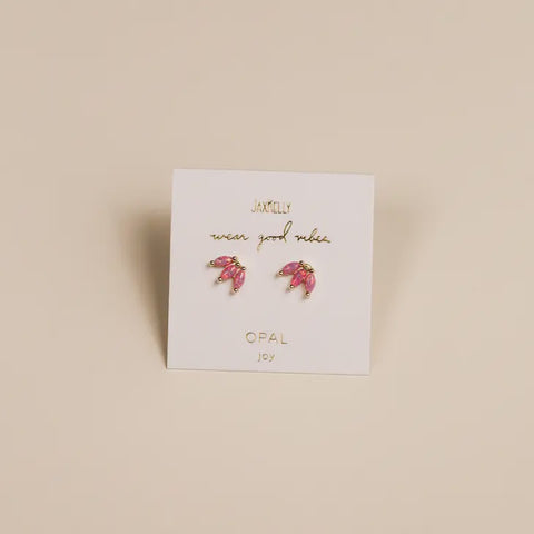 Pink Opal Crown Stud