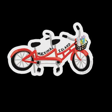 Mackinac Island Tandem Bike Sticker Allie