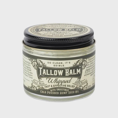 Tallow Balm-- Whipped W/Hemp Seed Oil- 2 oz Glass Container