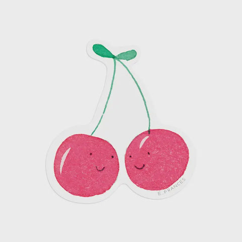 Cherries Smiley Sticker E. Frances