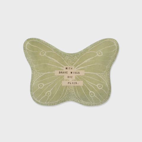 With Brave Wings She Flies Small Butterfly Decoupage Plate