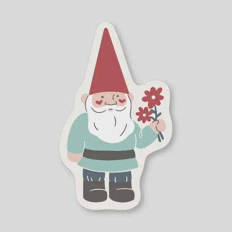 Gnome Flowers Sticker