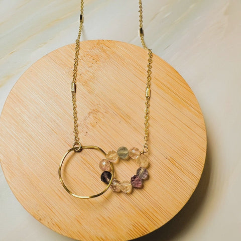 Gem Gradient Link Necklace Fluorite