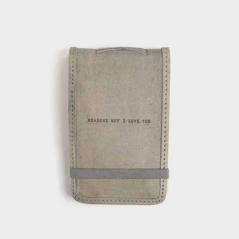 Mini Reasons Why I Love You Leather Journal Sage