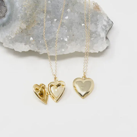 Gold Heart Locket Necklace