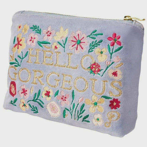Velvet Mini Pouch - Hello Gorgeous  - Denim - Blue