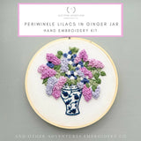 Periwinkle Lilacs In Ginger Jar Hand Embroidery Kit