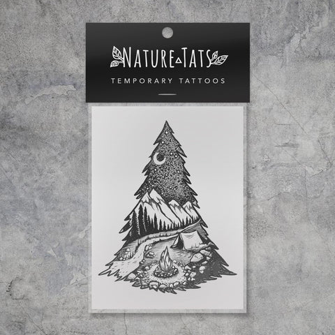 Mountain Camping Temporary Tattoo