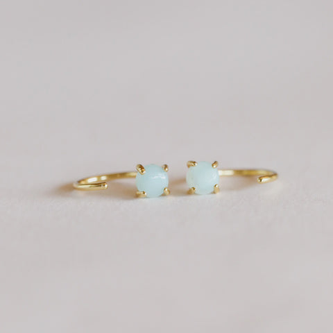 Amazonite Huggies