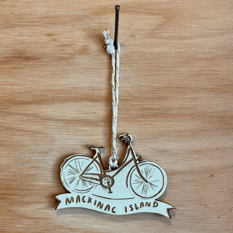 Mackinac Island Bike Ornament Seafoam