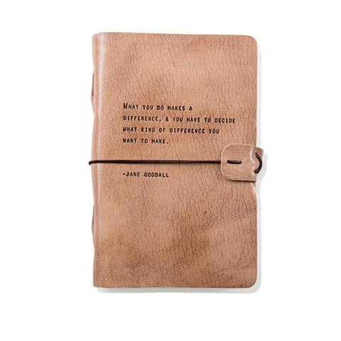 Jane Goodall Artisan Leather Journal in Blush - 5.75